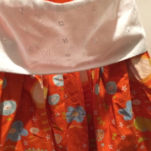 Darling vintage orange floral eyelet lace apron​ - Picture 8 of 8